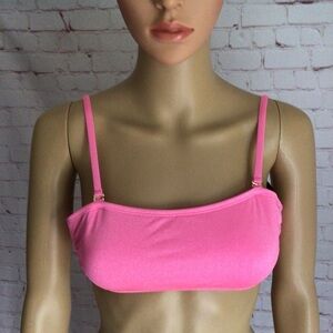 California Waves Shimmering Pink Bandeau Bikini Top - NWT